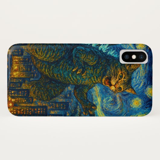 Starry Night Kaiju Catzilla Cat iPhone iPad Case (Rückseite (Horizontal))