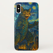 Starry Night Kaiju Catzilla Cat iPhone iPad Case (Rückseite)