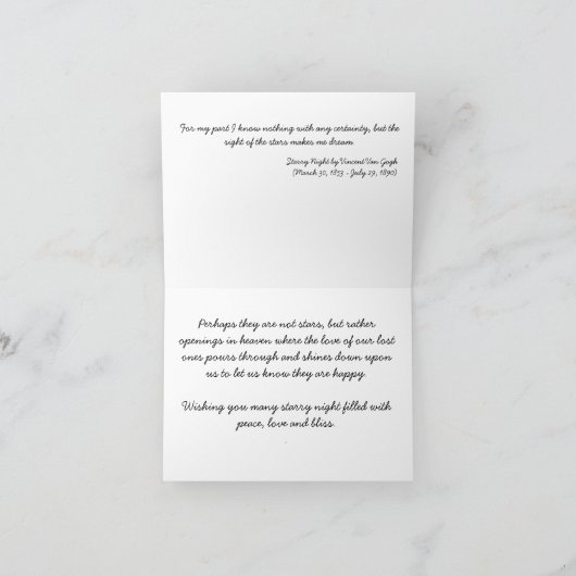 Starry Night Karte (Innenseite)