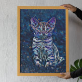 Starry Night Kitten Poster