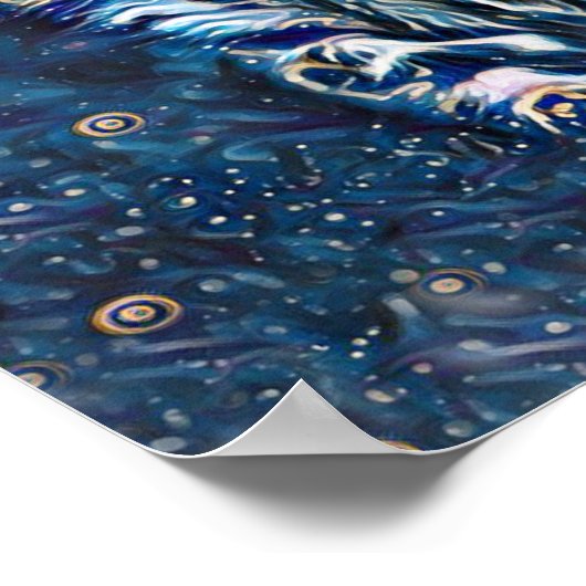 Starry Night Kitten Poster (Ecke)