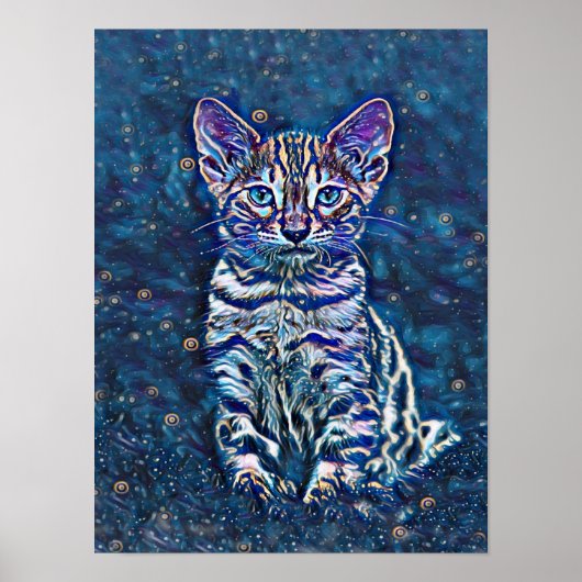 Starry Night Kitten Poster (Vorne)
