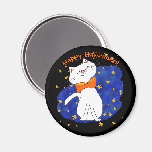 Starry Night Kitty Cat Halloween Magnet (Vorderseite/Rückseite)