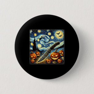 Starry Night Knife Koch Halloween Button