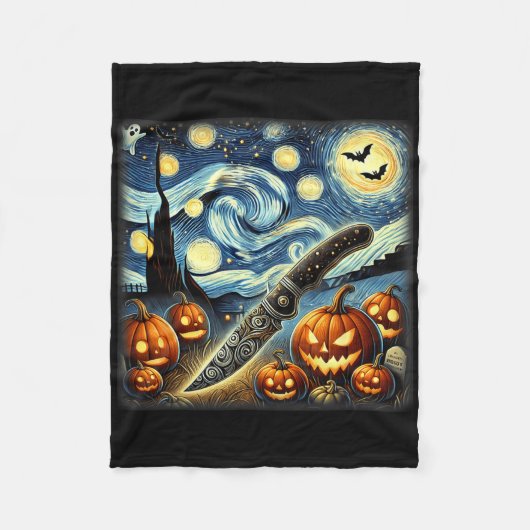 Starry Night Knife Koch Halloween Fleecedecke (Vorderseite)