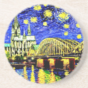Starry Night Köln Deutschland Kathedrale Throw Pil Getränkeuntersetzer