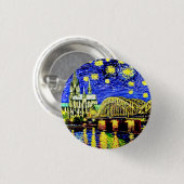 Starry Night Köln Dom Deutschland Button (Vorne & Hinten)