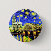 Starry Night Köln Dom Deutschland Button (Vorderseite)