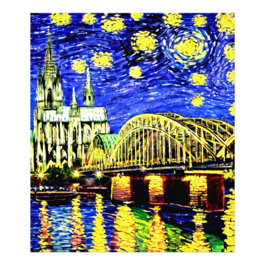 Starry Night Köln Dom Deutschland Fotodruck (Vorne)