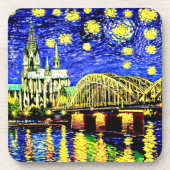 Starry Night Köln Dom Deutschland Getränkeuntersetzer (Vorderseite)