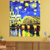 Starry Night Köln Dom Deutschland Leinwanddruck (Insitu (Wohnzimmer))