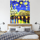Starry Night Köln Dom Deutschland Leinwanddruck (Insitu (Schlafzimmer))