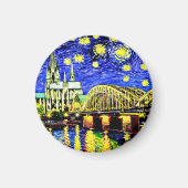 Starry Night Köln Dom Deutschland Magnet (Vorne)