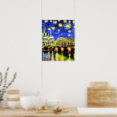 Starry Night Köln Dom Deutschland Poster (Küche)
