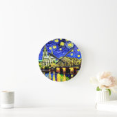 Starry Night Köln Dom Deutschland Runde Wanduhr (Zuhause)