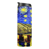 Starry Night Köln Dom Deutschland Thermosbecher (Nach rechts gedreht)