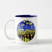 Starry Night Köln Dom Deutschland Zweifarbige Tasse (Links)