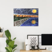 Starry Night Lake Pontchartrain Poster (Heimbüro)