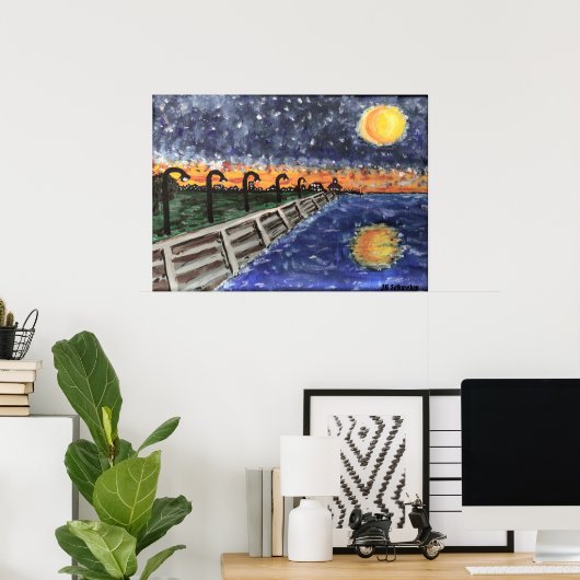 Starry Night Lake Pontchartrain Poster (Heimbüro)