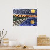Starry Night Lake Pontchartrain Poster (Küche)