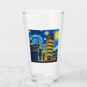 Starry Night Leaning Tower von Pisa Italien Glas