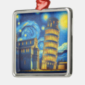 Starry Night Leaning Tower von Pisa Italien Ornament Aus Metall (Links)