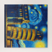 Starry Night Leaning Tower von Pisa Italien Puzzle (Horizontal)