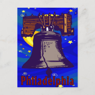 Starry Night Liberty Bell Postkarte