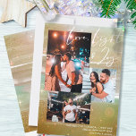 Starry Night Liebe Light und Joy 3 Foto Gold Feiertagskarte<br><div class="desc">Erstellen Sie Ihre eigene 3-Foto-Collage-Urlaubskarte mit Liebe Light & Joy Handschrift auf einem sternenstarken Nachthintergrund. Die Pinselstriche in Aquarellfarben, in goldgelben Grün- und Sandtönen, mit Sternen, Sternenhimmel und Goldstaub. Liebe, Licht & Freude wird in der modernen Skriptkalligraphie geschrieben, die Sie in jede Farbe ändern können, um Ihr Foto am besten...</div>