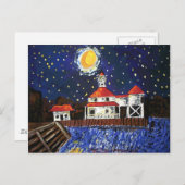 Starry Night Light House Postkarte (Vorne/Hinten)