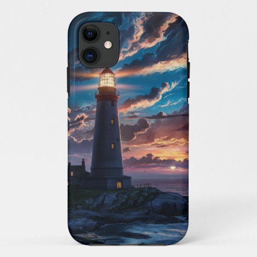 Starry Night Lighthouse Case-Mate iPhone Hülle (Rückseite)