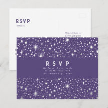 Starry Night Lila und Silver Wedding RSVP