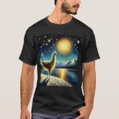 Starry Night Llama Alpaca Van Gogh Lover T-Shirt (Vorderseite)