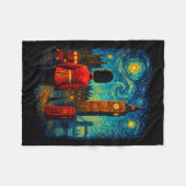 Starry Night London Red Telephone Box Queen's Guar Fleecedecke (Vorderseite (Horizontal))