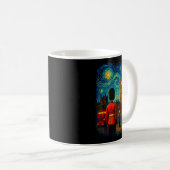 Starry Night London Red Telephone Box Queen's Guar Kaffeetasse (VorderseiteRechts)