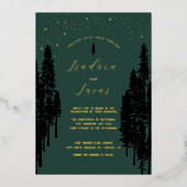 Starry Night | Luxe Celestial Forest Wedding Folieneinladung (Vorderseite)