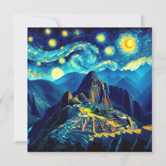 Starry Night Machu Picchu Peru Einladung (Vorderseite)