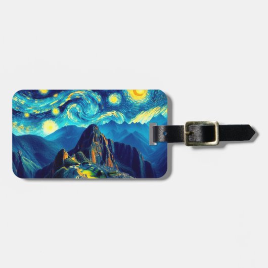Starry Night Machu Picchu Peru Gepäckanhänger (Vorderseite horizontal)