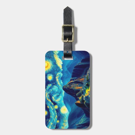 Starry Night Machu Picchu Peru Gepäckanhänger (Vorderseite vertikal)