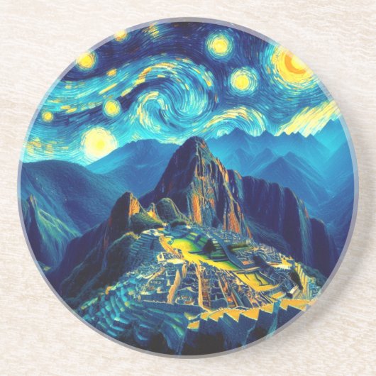 Starry Night Machu Picchu Peru Getränkeuntersetzer (Vorne)