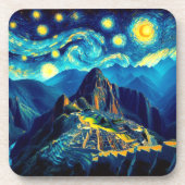 Starry Night Machu Picchu Peru Getränkeuntersetzer (Vorderseite)