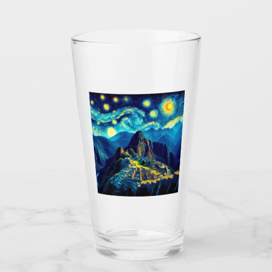 Starry Night Machu Picchu Peru Glas (Vorderseite)