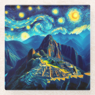 Starry Night Machu Picchu Peru Glasuntersetzer