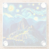 Starry Night Machu Picchu Peru Glasuntersetzer (Rückseite)