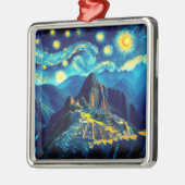 Starry Night Machu Picchu Peru Ornament Aus Metall (Links)