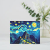 Starry Night Machu Picchu Peru Postkarte (Stehend Vorderseite)