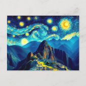 Starry Night Machu Picchu Peru Postkarte (Vorderseite)
