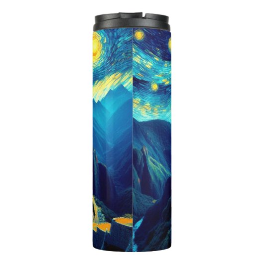 Starry Night Machu Picchu Peru Thermosbecher (Rückseite)