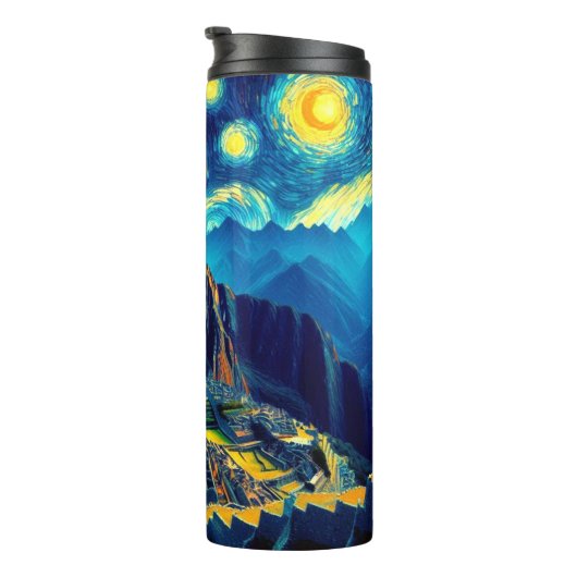 Starry Night Machu Picchu Peru Thermosbecher (Nach rechts gedreht)
