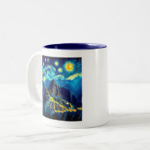 Starry Night Machu Picchu Peru Zweifarbige Tasse (Vorderseite Links)
